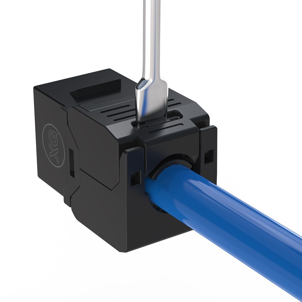 DTECH® XG® Cat 6/6a (Quick-Lock) Toolless UTP Keystone Jack Black 22-24AWG